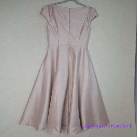 knee length dresses for ladies Petite Champagne Cap Sleeves Midi Dress main image 0